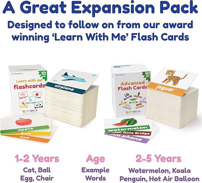 Advanced Flash Cards for Toddlers 3-5 Years – 101 Flashcards – Preschool Flash Cards – Kindergarten Flash Card for Kids – Toddler Learning – Educational Gift - for Ages 3, 4, 5 & 6-CubbioJoy