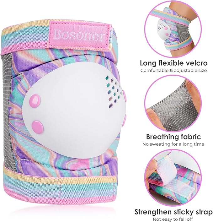 BOSONER Kids/Youth Knee Pad Elbow Pads for Roller Skates Cycling BMX Bike Skateboard Inline Rollerblading, Skating Skatings Scooter Riding Sports-CubbioJoy