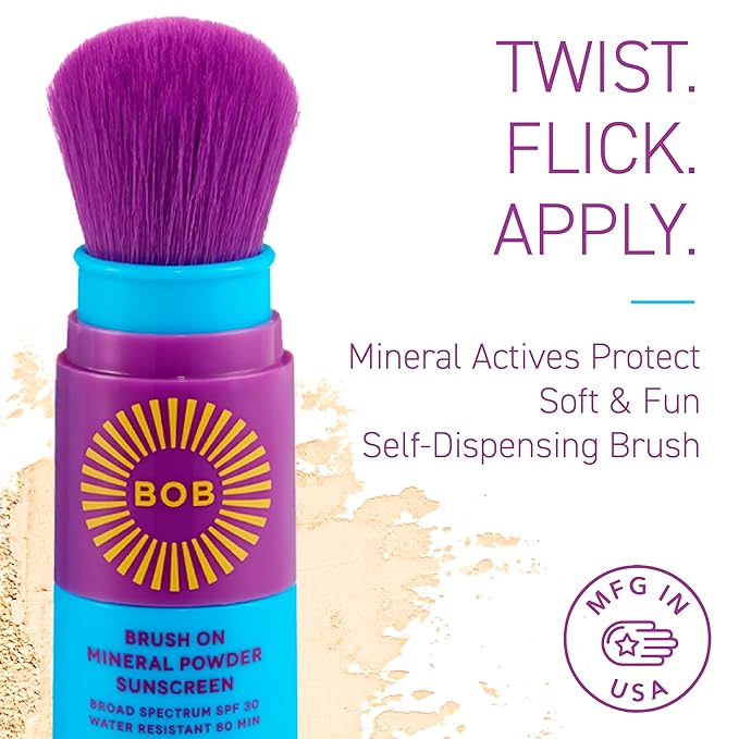 BOB KIDS Duo Pack SPF Sun Protection, SPF 30 Mineral Powder Sunscreen & SPF 40 Kids Sun Protection Balm, Broad Spectrum, Fragrance Free, Water Resistant-CubbioJoy