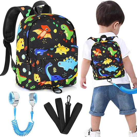Accmor Toddler Backpack Leash, Cute Kids Backpack with Anti Lost Wrist Link, Mini Child Backpack Leash Baby Walking Harness for Travel, Small Dinosaur Backpack Tether for Boys Ages 1-3-CubbioJoy