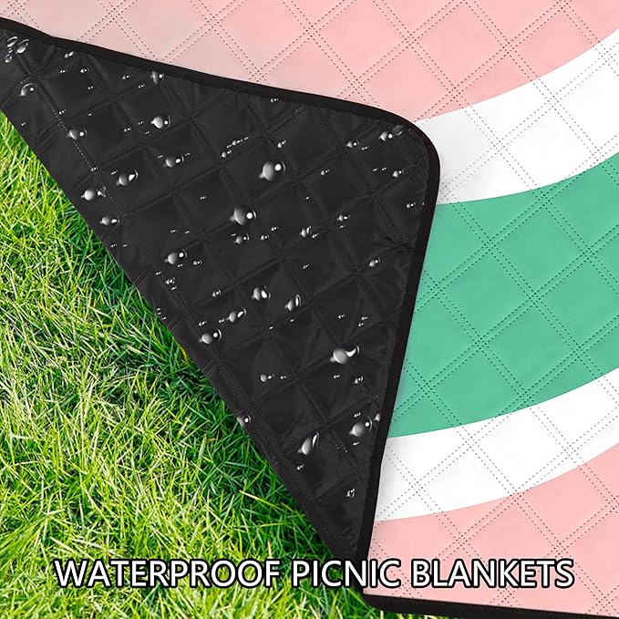 ADecor Picnic Blankets, 79" x 79" Large Beach Blanket Waterproof Sandproof, Foldable Lightweight Portable Picnic Mat Beach Vacation Essentials for Park, Camping, Hiking, Travel, Grass Lawn-CubbioJoy