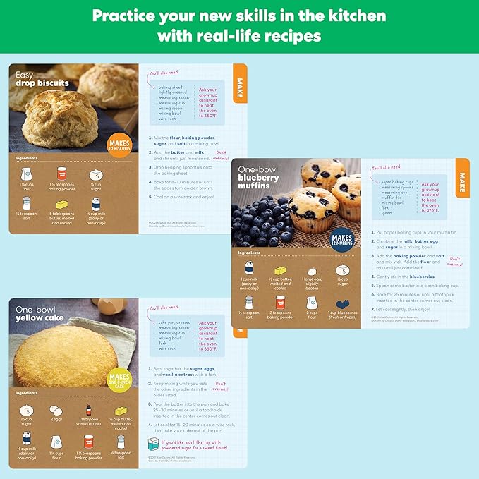 Bake-a-Cake Stand Mixer | KiwiCo Play Kitchen | Kids Baking Set Ages 3+ | Learn Early Math with Wooden Kitchen Play Set | Includes Ingredients, Stand Mixer, Measuring Spoons, Recipe Cards and More-CubbioJoy