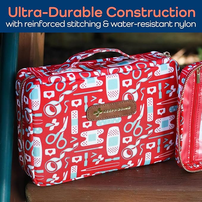 KeepGoing Large Home First Aid Kit for Kids – 270 Pc. for Car, Home, Dorm, & Boat with Latex-Free Bandages – 10 x 7 x 3.5 in. Travel First Aid Kit (The Classic)-CubbioJoy