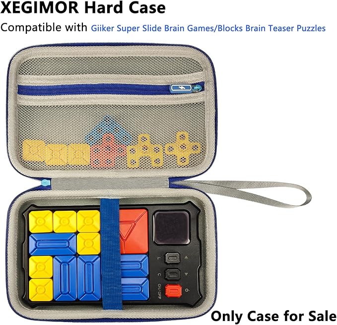 Case Compatible with Giiker Super Slide Brain Games, Protective Storage Bag Holder for Giiker Brain Teaser Puzzles Games Toys (Only Case) (Blue-Grey)-CubbioJoy