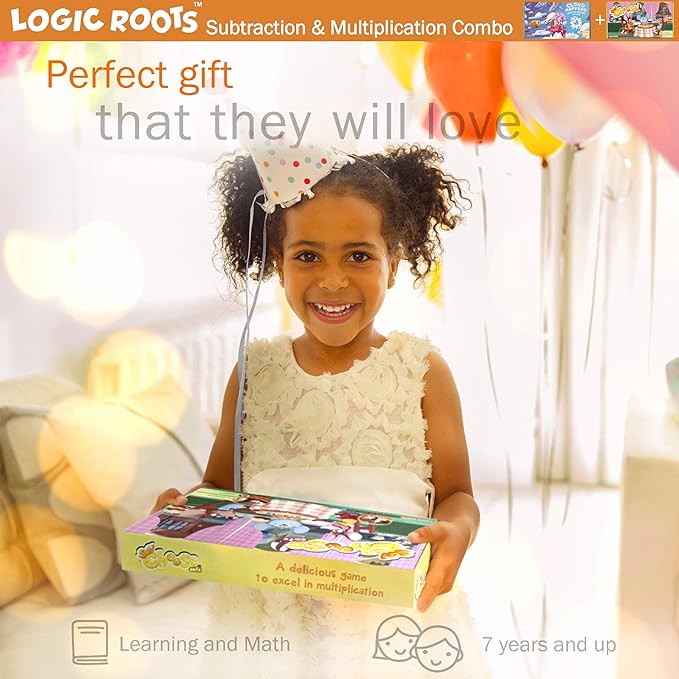Addition and Subtraction Games - Pack of 2, Cloud Hoppers &Say Cheese Cafe, Math Board Games and STEM Toys for 5-9 Year Olds, Gift for Kids (Girls & Boys), Homeschoolers, Grade 1 & Up-CubbioJoy