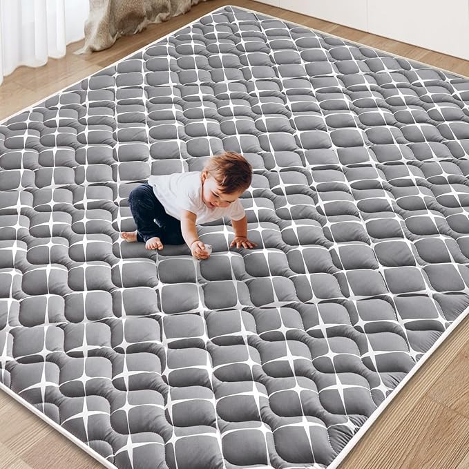 Baby Play Mat - 6ft X 4ft,Premium Thicker Foam One-Piece Crawling Mat, Machine Washable, Extra Large Anti-Slip Activity Playmat for Babies, Toddlers & Infants-CubbioJoy