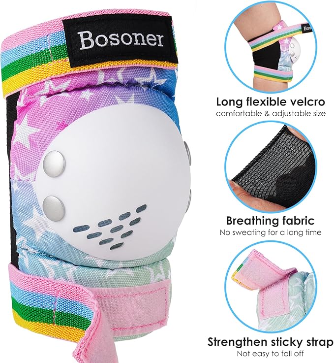 BOSONER Kids/Youth Knee Pad Elbow Pads for Roller Skates Cycling BMX Bike Skateboard Inline Rollerblading, Skating Skatings Scooter Riding Sports-CubbioJoy