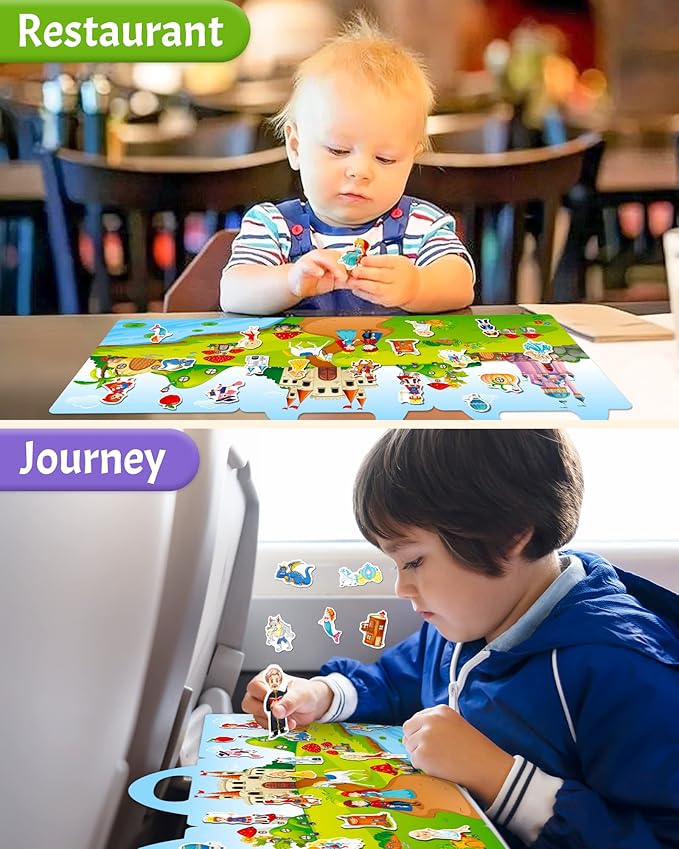 Benresive Reusable Sticker Book for Toddlers 2-4 Years, Fun Travel Stickers for Kids, Waterproof Sticker Books for Toddlers 1-3, Crafts Activities for Todddlers 1-3 2-4 3-5 - Fairy-CubbioJoy