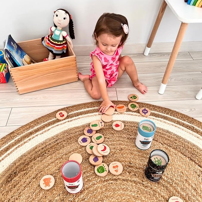 bee smart Wooden Memory Game - Matching Memory Game for Kids 3 and Up, 16Pcs | Educational Toy for Preschool Toddlers Board Games (Dinosaurs)-CubbioJoy