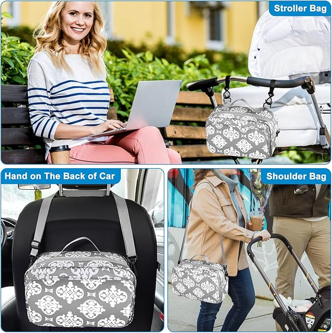 Accmor Stroller Organizer, Universal Stroller Organizer with Insulated Cup Holder Pocket, Dual Purpose Large Capacity Stroller Bag Caddy, Stroller Accessories Fits for Uppababy, Doona, Nuna Strollers-CubbioJoy