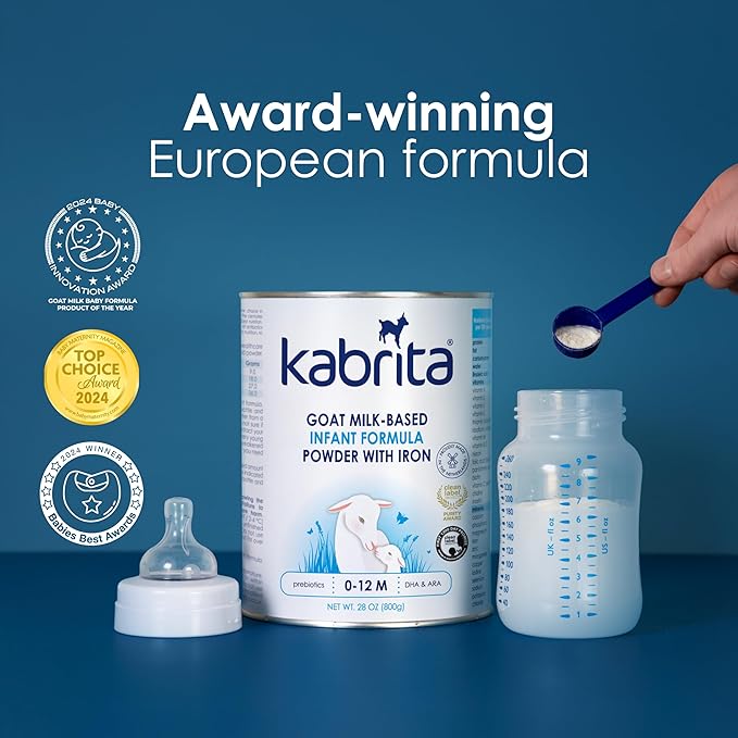 Kabrita Goat Milk Infant Formula - Easy to Digest Baby Formula 0-12 Months - Contains Prebiotics, Iron, DHA, Non-GMO - Gentle on Sensitive Tummies - Formula Supporting Gut Health & Sleep - 28Oz-CubbioJoy