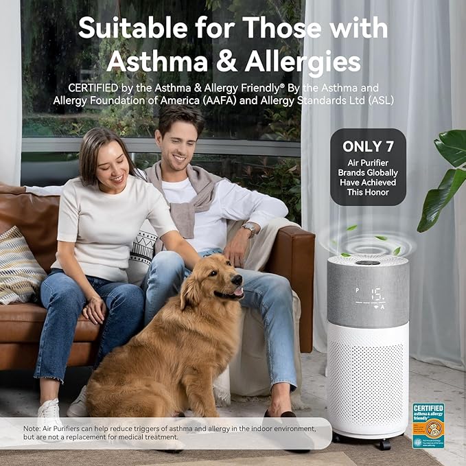 CleanForce Air Purifier for Large Rooms Up to 2550 ft², H13 HEPA Air Cleaner with Sleep Mode, Ideal for Home and Offices, Alexa Compatible, Removes Dust, Allergens, and Odors, Gray, New Edition-CubbioJoy