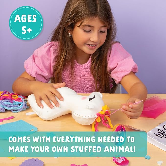 Craft-tastic - Make a Friend Unicorn - Mini Sewing Kit, Arts and Crafts, Kids Crafts, Craft Kit Makes 1 Easy-to-Sew Stuffie with Accessories, Bonus Travel Tote Included Ages 6+-CubbioJoy