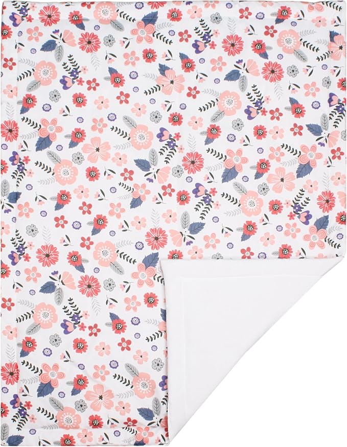 CaSaJa Baby 3-Piece Crib Bedding Set for Boys Girls, Including Soft Quilted Comforter(Blanket), Fitted Crib Sheet and Skirt, Soft Nursery Bedding Set Made of Silky Comfy Materials, Petals Flying-CubbioJoy