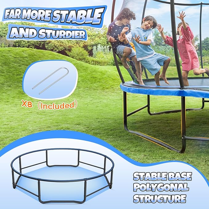 BCAN 8FT 10FT 12FT 14FT 15FT 16FT Recreational Trampoline with Enclosure for Kids Adults, ASTM Approved, Outdoor Trampolines with Ladder for Kids-CubbioJoy