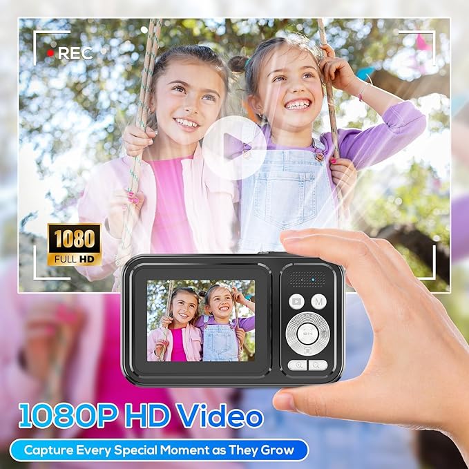 Digital Camera for Kids, WITYEAH 48MP FHD 1080P Point and Shoot Digital Cameras with 16X Zoom Anti-Shake, Compact Portable Cameras for Photography, for Boys Girls Teens Beginners-CubbioJoy