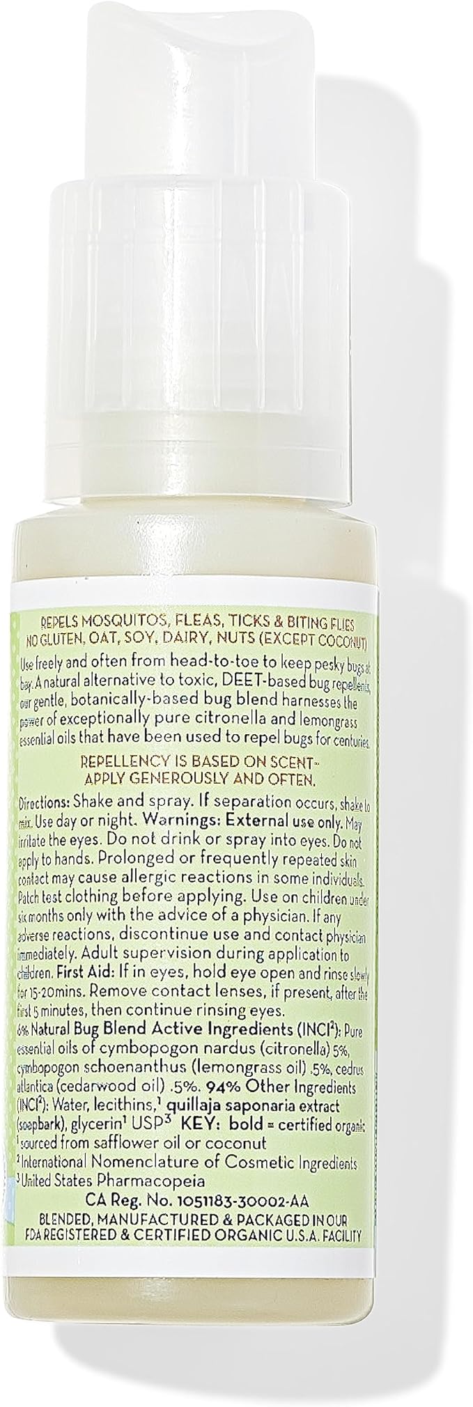 California Baby Natural Bug Repellent Spray | Citronella Bug Spray | DEET-Free | Repels Mosquitoes + Bugs | Allergy Friendly | Great Smell | Baby & Adult Insect Repellent Spray | 59 mL / 2 oz.-CubbioJoy