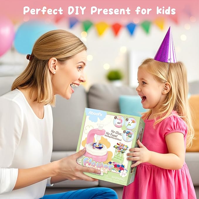 Aboofx Fabric Flower Bouquet Toys for Girls 3 4 5 6 7 8 Years Old, Flower Making Kit for Kids Age 3 4 5 6 7 8, Educational DIY Flowers Press Craft Kit Toy for Girls Birthday Holiday Party Xmas Gifts-CubbioJoy