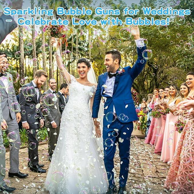 Bubble Gun, 125 Holes Bubble Machine with Lights, Bubble Guns for Kids Ages 4-8 Year Old, Big Bubble Gun Blaster for Wedding, Halloween Outdoor Toy Birthday Bubble Maker Party Favors (Blue)-CubbioJoy