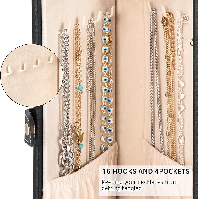 AKOZLIN 6-Tier Jewelry Box Lockable Leather Jewelry Storage Case with 5 Drawers for Women Girls Ring Necklace Earring Bracelet Holder Organizer with Mirror-CubbioJoy