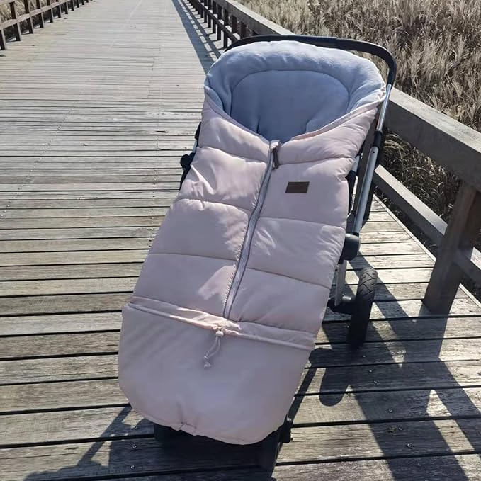 0-5T Length Extension Baby Universal Stroller Footmuff,Waterproof Durable Coral Fleece Stroller Bunting Bag,Stroller Bassinet Winter Blanket Cover Toddler,Pink-CubbioJoy