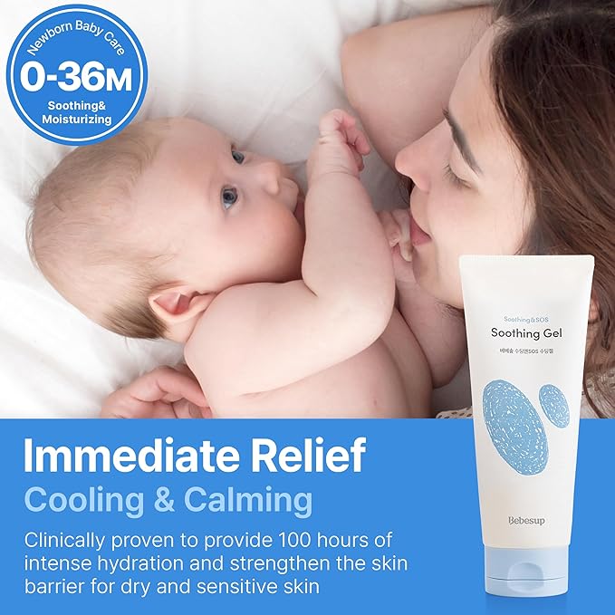 BEBESUP- 베베숲 Instant - Cooling Relief Baby Soothing Gel | Korean Skincare for Sensitive & Atopic Skin 3-Sec Cooling Effect Clinically Tested Hypoallergenic Dermatologist Approved 6.76 fl oz-CubbioJoy