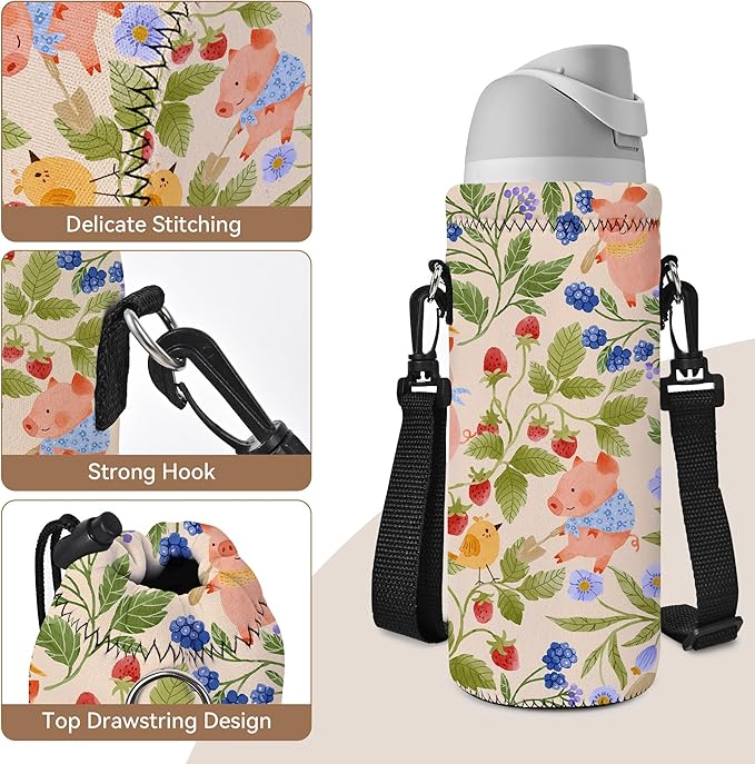 AUPET Water Bottle Bag Carrier,24oz/32oz Insulated Neoprene bottle Sling Holder Case Pouch Cover for 1000ML/750ML Bottles with Shoulder Strap for walking-CubbioJoy