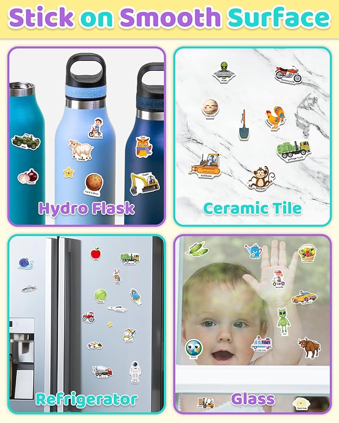 Benresive Reusable Sticker Books for Kids 2-4, Sticker Books for Toddlers 1-3 2-4, Toddler Travel Toys Activities Crafts Gifts - Farm, Space and Vehicle-CubbioJoy