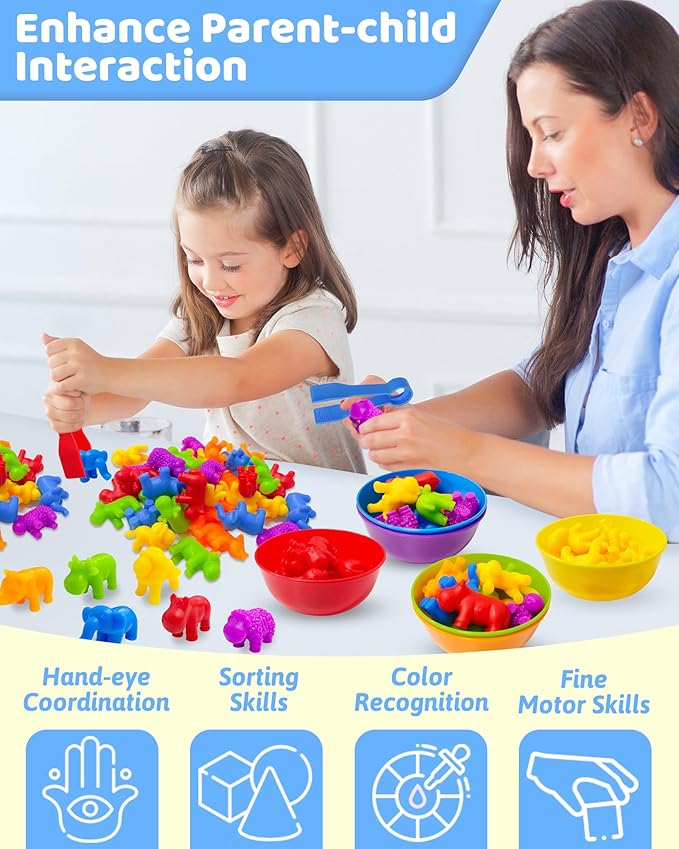 Counting Animals Montessori Toys for 3 4 5 Years Old Boys Girls, Preschool Learning Activities Kindergarten Educational Sensory Toys Gifts for Kids Toddlers-CubbioJoy