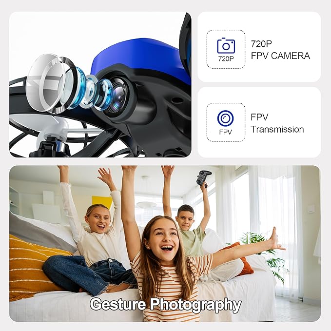 Drones for Kids with Camera,Rc Drone Indoor Small Helicopter,Birthday Gifts for Boys and Girls Beginners Friendly,Mini Quadcopter Toy With 2 Batteries,Propeller Protect,Altitude Hold-CubbioJoy