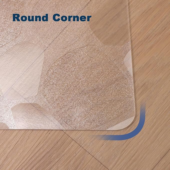 Clear Pebble Patterned Refrigerator Mat, 2mm PVC Anti-Slip Floor Protector, Scratch & Moisture Resistant, Floor Protection for Under Refrigerator (36x36 inch)-CubbioJoy