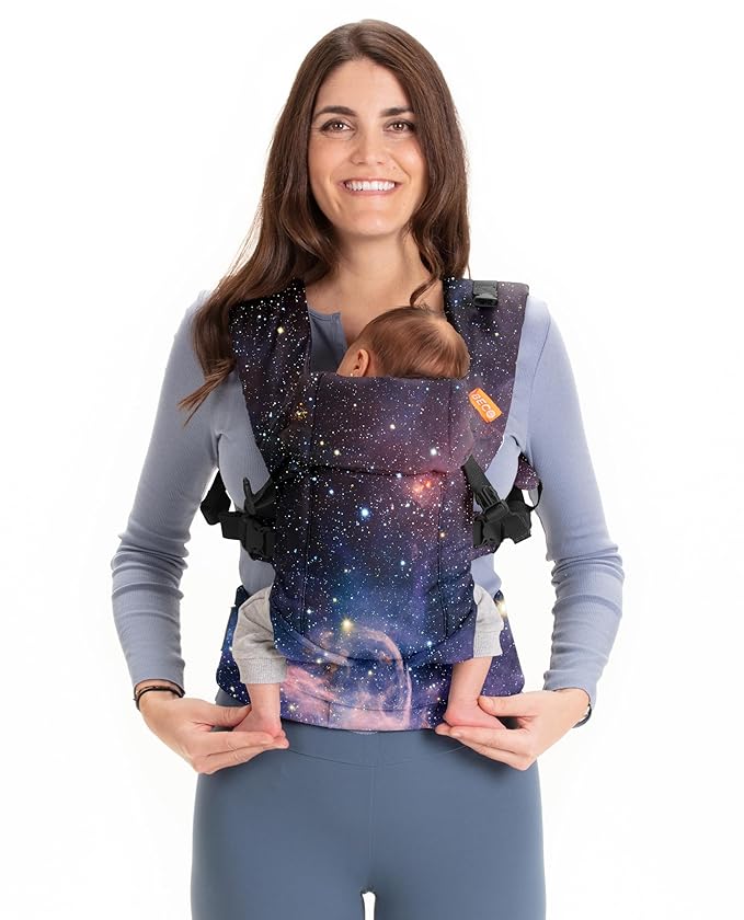 Beco Gemini Baby Carrier from Newborn to Toddler - Certified Ergonomic Newborn Baby Carrier for Infants and Children of 7-35 lbs - M Shape, Adjustable Seat, 100% Cotton (Carina Nebula)-CubbioJoy
