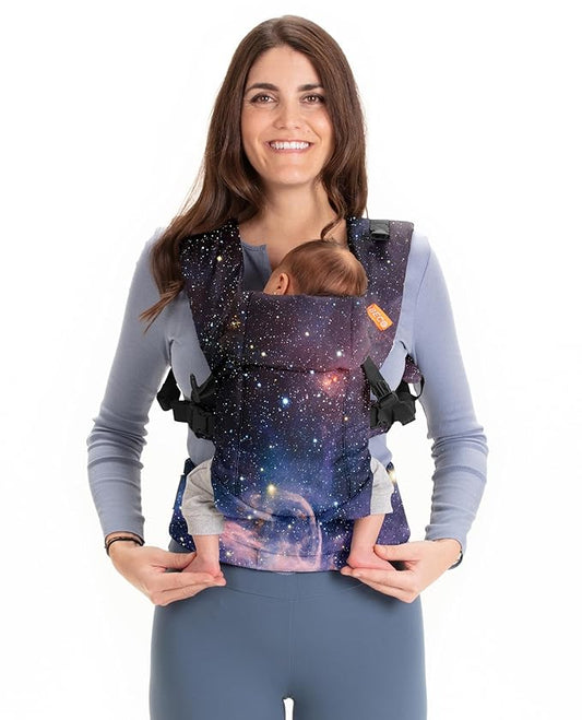 Beco Gemini Baby Carrier from Newborn to Toddler - Certified Ergonomic Newborn Baby Carrier for Infants and Children of 7-35 lbs - M Shape, Adjustable Seat, 100% Cotton (Carina Nebula)-CubbioJoy