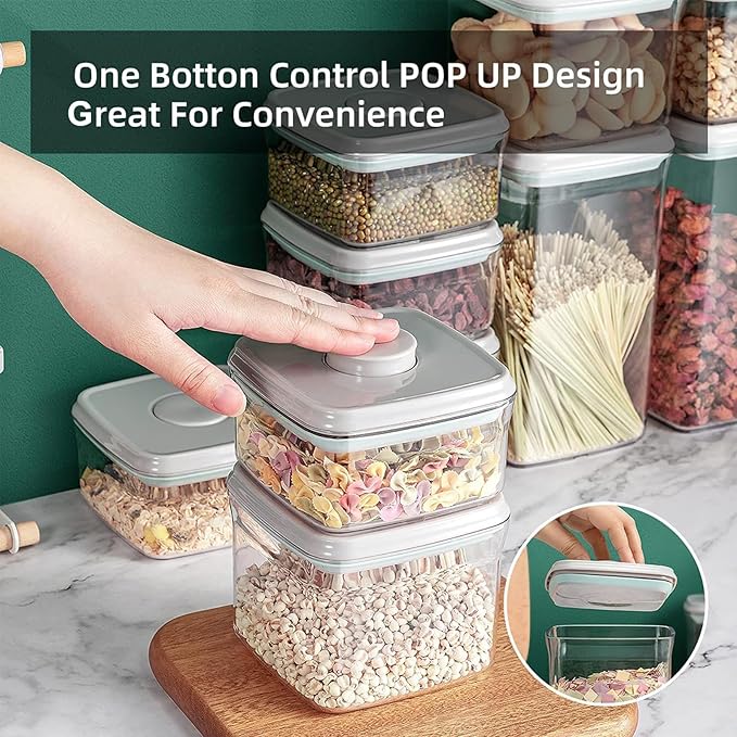 Airtight Food Storage Container - 0.52qt / 520ml Mini Rectangle Pop Containers With Lids, Bpa Free Stackable Container Snacks Candy Salt Herbs Spices-CubbioJoy