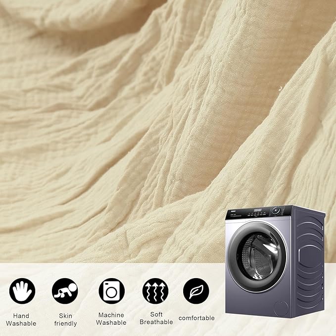 Cotton Kids Bed Canopy, Nursery Room Baby Crib Hanging Curtain Mosquito Net Hideaway Bedding Children Reading Nook Decoration, Pastel Neutral Color for Boys & Girls (Khaki)-CubbioJoy