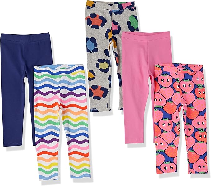 Amazon Essentials Girls and Toddlers' Leggings, Multipacks-CubbioJoy
