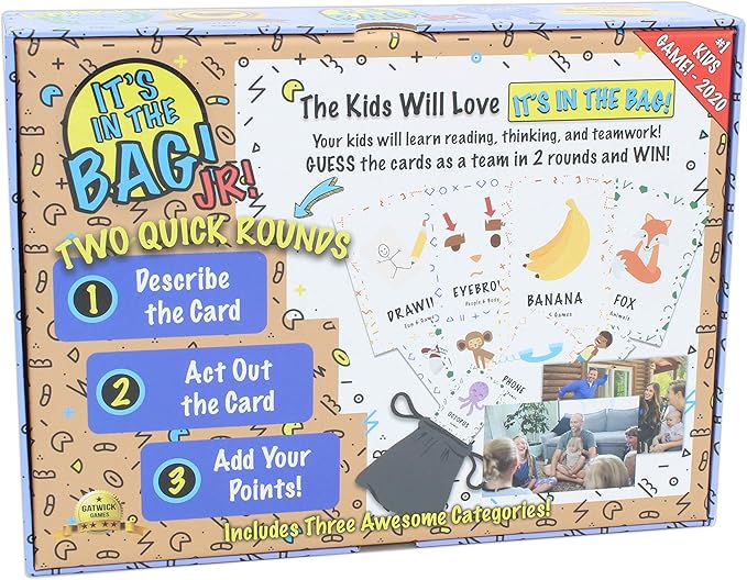 It's in The Bag! Jr. - A Charades Game for Kids and Family! - Interactive Picture Charades Board Games for Family Night, Board Games for Kids 4-6/6-8/8-12 - Games for Family Game Night with Kids-CubbioJoy