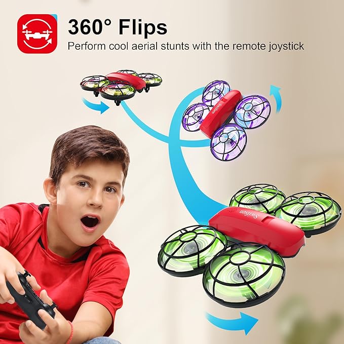 Drone with Camera for Kids and Beginner,Birthday Gift Toy for Boys and Girl,Indoor Quadcopter Plane for Boy,Small Helicopter with Auto Hovering, 3D Flips, Headless Mode,2 Batteries-CubbioJoy