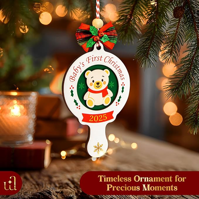 Baby First Christmas Ornament 2025 for Girl Boy - Baby's 1st for Parents, Gingerbread Newborn Ornament Keepsake Babys First Xmas Ornaments for Xmas Tree Decorations-CubbioJoy