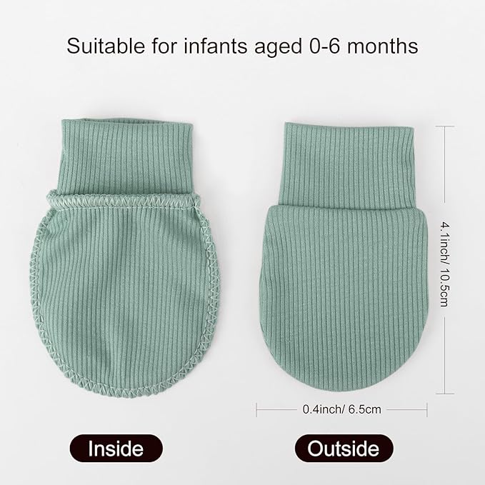 BQUBO 6 Pairs Newborn Baby Boys Girls Mittens 0-6 Months Unisex-Baby Infant Mittens Elastic No Scratch Wrist Gloves-CubbioJoy