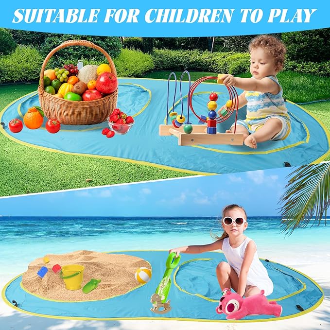 Baby Beach Tent-2 Pools Pop Up UPF 50+ Sunshade with Carry Bag, Portable for Travel,Beach,Camping,Indoor-CubbioJoy