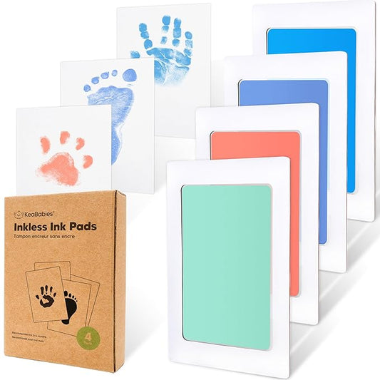4-Pack Inkless Baby Hand and Footprint Kit - Mess Free Ink Pad for Newborn Keepsake, Dog Nose & Paw Print Kit, Clean Touch Ink Pad for Baby Hand & Footprints, Ideal New Mom Gifts (Popsicle)-CubbioJoy