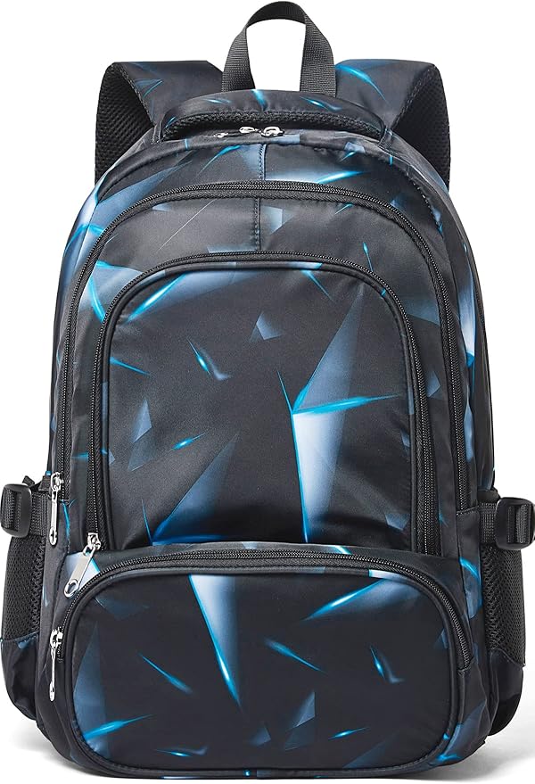 BLUEFAIRY Kids Backpack for Boys Elementary Primary Middle School Bags for Childs Book Bags Bookbags Lightweight Padded Straps Back to School Mochilas para Niños 17" Black/Blue-CubbioJoy