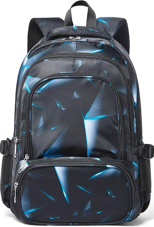 BLUEFAIRY Kids Backpack for Boys Elementary Primary Middle School Bags for Childs Book Bags Bookbags Lightweight Padded Straps Back to School Mochilas para Niños 17" Black/Blue-CubbioJoy