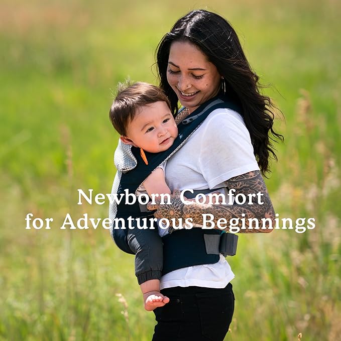Beco Gemini Baby Carrier from Newborn to Toddler - Certified Ergonomic Newborn Baby Carrier for Infants and Children of 7-35 lbs - M Shape, Adjustable Seat, Breathable 3D Mesh (Cool Navy)-CubbioJoy