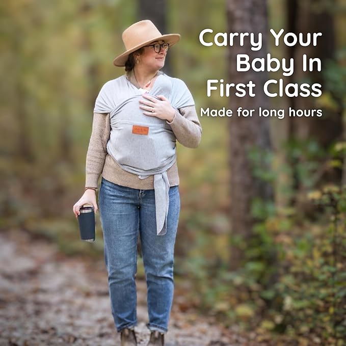 Baby Wrap Carrier - Premium Cotton Baby Carrier Wrap for Newborn to Toddler- Infant Carrier- Baby Holder One Size Fits All with Front Pocket (Black) by Max&so-CubbioJoy