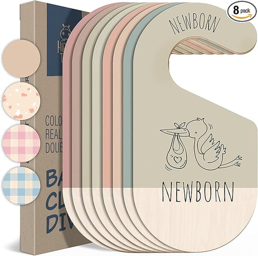 Baby Clothes Dividers For Closet - Wooden Baby Clothes Organizer Dividers for Boy & Girl, 8 Baby Closet Dividers by Size - Ideal Clothing Organizers-CubbioJoy