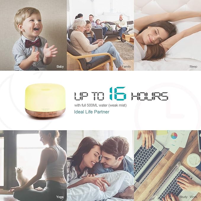 ASAKUKI Smart Wi-Fi Essential Oil Diffuser, App and Voice Control Compatible with Alexa, 500ml Aromatherapy Humidifier for Relaxing Atmosphere in Home Office Bedroom Gold-CubbioJoy