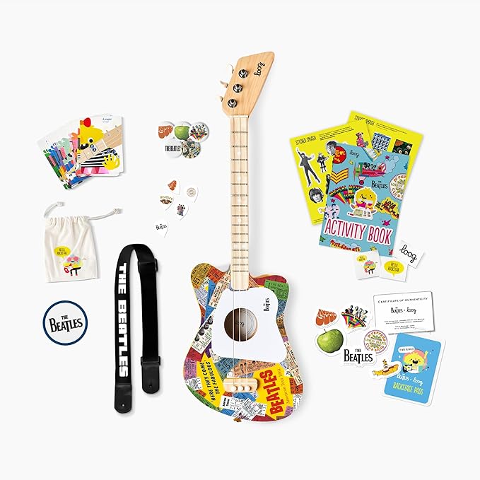 Beatles + Loog Mini Acoustic Guitar for Kids Toddler Children Ages 3+ (American Tour)-CubbioJoy
