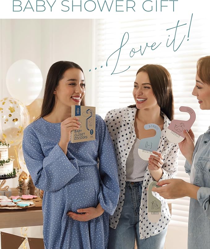 Baby Clothes Dividers For Closet - Wooden Baby Clothes Organizer Dividers for Boy & Girl, 8 Baby Closet Dividers by Size - Ideal Clothing Organizers-CubbioJoy